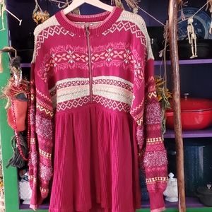 Free People Cabin Fever Tunic Sweater Sz-Large EUC